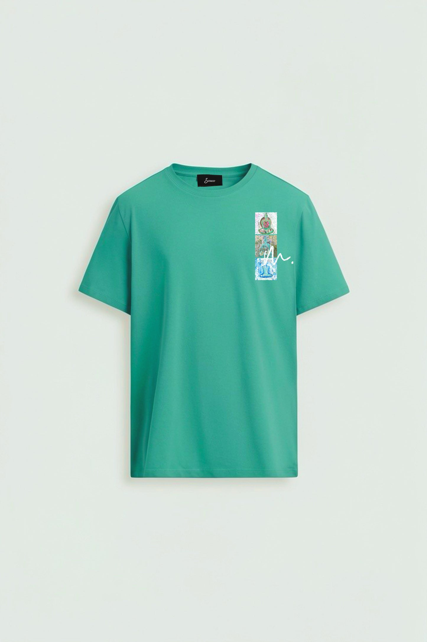 Sooka Regular Fit T-shirt front view — Memento Mori wearable art by Priyanka Chandra for GEEMEEO