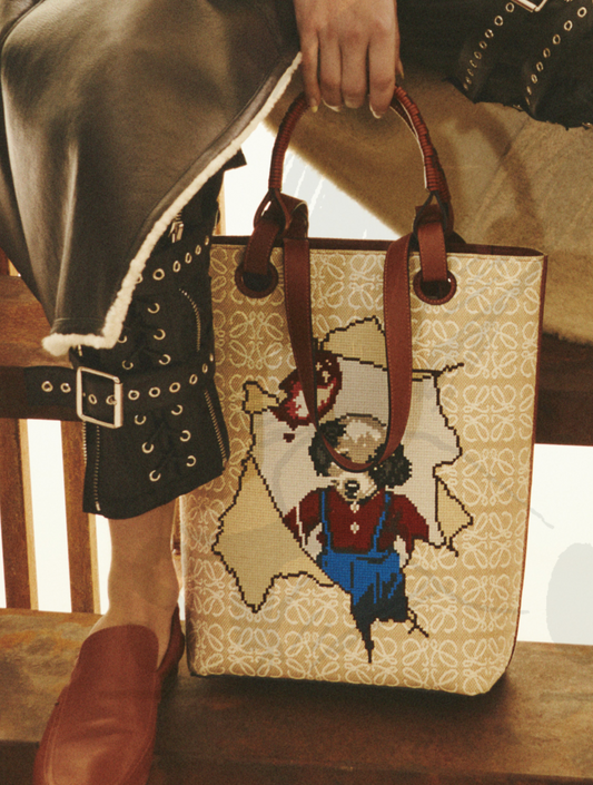 Hokusai wave bag